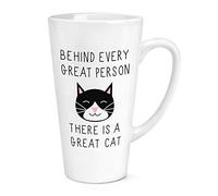Behind Every Great Person is A Great Cat 17oz Large Latte Mug Cup