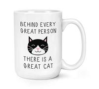 Behind Every Great Person There is A Great Cat 15oz Large Cup Mug