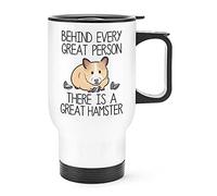 Behind Every Great Person There is A Great Hamster Travel Mug Cup with Handle
