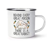 Behind Every Great Person There is A Great Rabbit Enamel Mug Cup