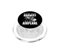 Behind Every Harvest Is A Yellow Airplane Pilot Farmer PopSockets PopGrip for MagSafe