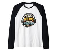 Behind Every Hero There's A Dispatcher First Responder 911 Raglan Baseball Tee