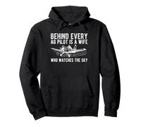 Behind Every Pilot Is A Wife Who Watches The Sky Aviation Pullover Hoodie