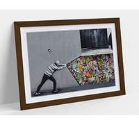 Behind The Curtain Framed Wall Art Print Picture - A1 - Walnut Frame