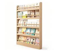 Behind The Door Bookshelf,Tall Narrow Book shelf Behind Door,Thin Space Savers Wall-Mounted Wooden Storage Rack Shelf for Bedroom,Living Room & Nursery(Size:70CM,Color:5 Tiers)