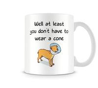 Behind The Glass - At Least You Don't Have to Wear A Cone - Get Well Soon Mug, Funny Recovery Cup, Surgery Joke Mug, Novelty Tea Coffee Cup, Ceramic, 11fl.oz.