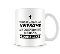 Behind The Glass - Awesome Air Conditioning Mechanic - Printed Funny Mug - Great Gift/Present Idea, Ceramic, 11fl.oz.
