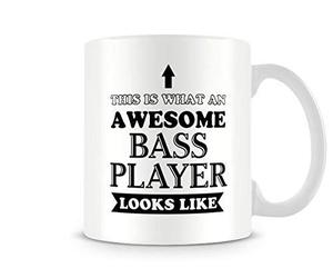 Behind The Glass - Awesome Bass Player - Printed Funny Mug - Great Gift/Present Idea, Ceramic, 11fl.oz.