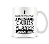 Behind The Glass - Awesome Cards Player - Printed Funny Mug - Great Gift/Present Idea, Ceramic, 11fl.oz.