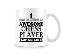 Behind the Glass - Awesome Chess Player - Printed Sport Mug - Great Gift/Present Idea, Ceramic, 11fl.oz.