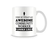 Behind The Glass - Awesome Community Worker - Printed Funny Mug - Great Gift/Present Idea, Ceramic, 11fl.oz.