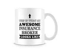 Behind The Glass - Awesome Insurance Broker - Printed Funny Mug - Great Gift/Present Idea, Ceramic, 11fl.oz.