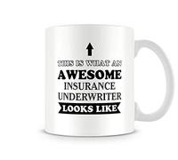 Behind The Glass - Awesome Insurance Underwriter - Printed Funny Mug - Great Gift/Present Idea, Ceramic, 11fl.oz.