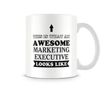 Behind The Glass - Awesome Marketing Executive - Printed Funny Mug - Great Gift/Present Idea, Ceramic, 11fl.oz.