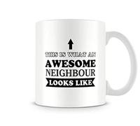 Behind The Glass - Awesome Neighbour - Printed Funny Mug - Great Gift/Present Idea, Ceramic, 11fl.oz.