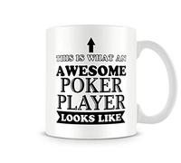 Behind The Glass - Awesome Poker Player - Printed Funny Mug - Great Gift/Present Idea, Ceramic, 11fl.oz.