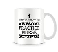 Behind The Glass - Awesome Practice Nurse - Printed Funny Mug - Great Gift/Present Idea, Ceramic, 11fl.oz.