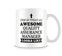 Behind The Glass - Awesome Quality Assurance Manager - Printed Funny Mug - Great Gift/Present Idea, Ceramic, 11fl.oz.