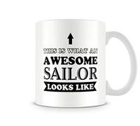 Behind The Glass - Awesome Sailor - Printed Sport Mug - Great Gift/Present Idea, Ceramic, 11fl.oz.