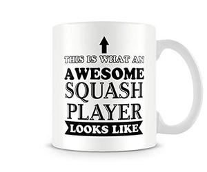 Behind The Glass - Awesome Squash Player - Printed Sport Mug - Great Gift/Present Idea, Ceramic, 11fl.oz.