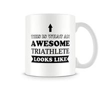 Behind The Glass - Awesome Triathlete - Printed Sport Mug - Great Gift/Present Idea, Ceramic, 11fl.oz.