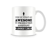 Behind The Glass - Awesome Tv Production Assistant - Printed Funny Mug - Great Gift/Present Idea, Ceramic, 11fl.oz.