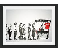 Behind The Glass Banksy Destroy Capitalism - Framed & Mounted - 40x30cm - Black Frame