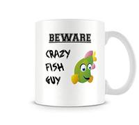 Behind The Glass - Beware - Crazy Fish Guy - Mug, Ceramic, 11fl.oz.