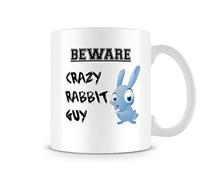 Behind The Glass - Beware - Crazy Rabbit Guy - Mug, Ceramic, 11fl.oz.