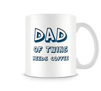 Behind The Glass - Dad of Twins Needs Coffee - Printed Funny Mug - Great Gift/Present Idea, Ceramic, 11fl.oz.