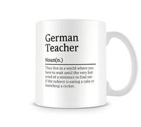 Behind The Glass - Funny German Teacher Definition Mug - Thank You Mug, Teacher Appreciation Coffee Cup, End of Term Mug, Ceramic, 11fl.oz.