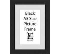 Behind The Glass - Handmade Black Wooden Picture Frame With Mount - A5 Size