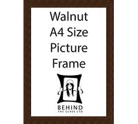 Behind The Glass - Handmade Walnut Brown Wooden Picture Frame with Back Stand - A4 Size