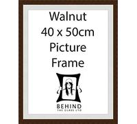 Behind The Glass - Handmade Walnut Dark Brown Wooden Picture Frame With Mount - 40 X 50Cm
