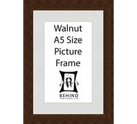 Behind The Glass - Handmade Walnut Dark Brown Wooden Picture Frame With Mount - A5 Size