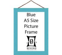 Behind The Glass - Hanging Handmade Blue Picture/Photo Frame - A5 Size
