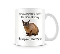 Behind The Glass - I Like My European Burmese - Printed Funny Cat Mug - Great Gift/Present Idea, Ceramic, 11fl.oz.