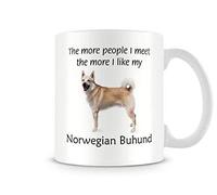 Behind The Glass - I Like My Norwegian Buhund - Printed Funny Dog Mug - Great Gift/Present Idea, Ceramic, 11fl.oz.