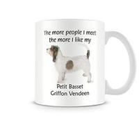 Behind The Glass - I Like My Petit Basset Griffon Vendeen - Printed Funny Dog Mug, Ceramic, 11fl.oz.