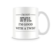 Behind The Glass - I’m Not Evil I'm Good with A Twist Coffee Mug - Novelty Tea Cup for Work Office Home, Ceramic, 11fl.oz.