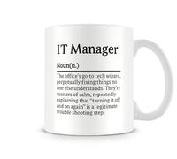 Behind The Glass - IT Manager Definition - Funny Mug for The Office | Mug for The Computer Guy, Ceramic, 11fl.oz.