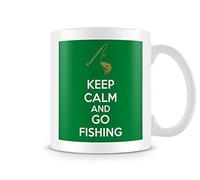 Behind The Glass - Keep Calm and Go Fishing - Printed Funny Mug - Great Gift/Present Idea, Ceramic, 11fl.oz.