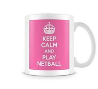 Behind The Glass - Keep Calm and Play Netball - Printed Funny Mug - Great Gift/Present Idea, Ceramic, 11fl.oz.