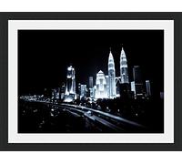 Behind The Glass Kuala Lumpur Skyline - Framed & Mounted - 40x30cm - Black Frame