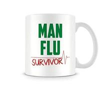 Behind The Glass - Man Flu Survivor - Printed Funny Mug - Great Gift/Present Idea, Ceramic, 11fl.oz.
