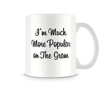 Behind The Glass - More Popular On Instagram - Printed Funny Mug - Great Gift/Present Idea, Ceramic, 11fl.oz.