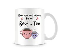 Behind The Glass - Mum You Will Always Be My Best-Tea Mug - Funny Tea Lover Coffee Mug for Mum, Cute Wordplay Cup for Mother, Ceramic, 11fl.oz.