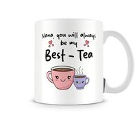 Behind The Glass - Nana You Will Always Be My Best-Tea Mug - Funny Nana Tea Lover Mug, Cute Tea Pun Cup for Grandma, Ceramic, 11fl.oz.