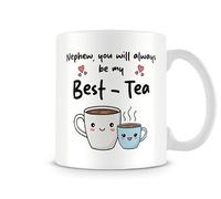Behind The Glass - Nephew You Will Always Be My Best-Tea Mug - Funny Tea Lover Mug, Cute Tea Pun Cup for Nephew, Ceramic, 11fl.oz.