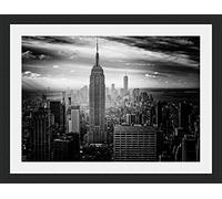 Behind The Glass New York City Black & White - Framed & Mounted - 40x30cm - Black Frame